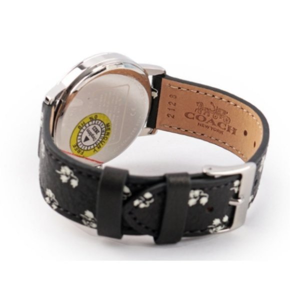 Coach Perry Black Floral Print Band Watch - Picture 3 of 5